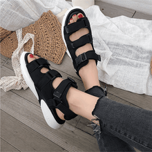 Load image into Gallery viewer, Women Leather Sandals Open Toe Flatform